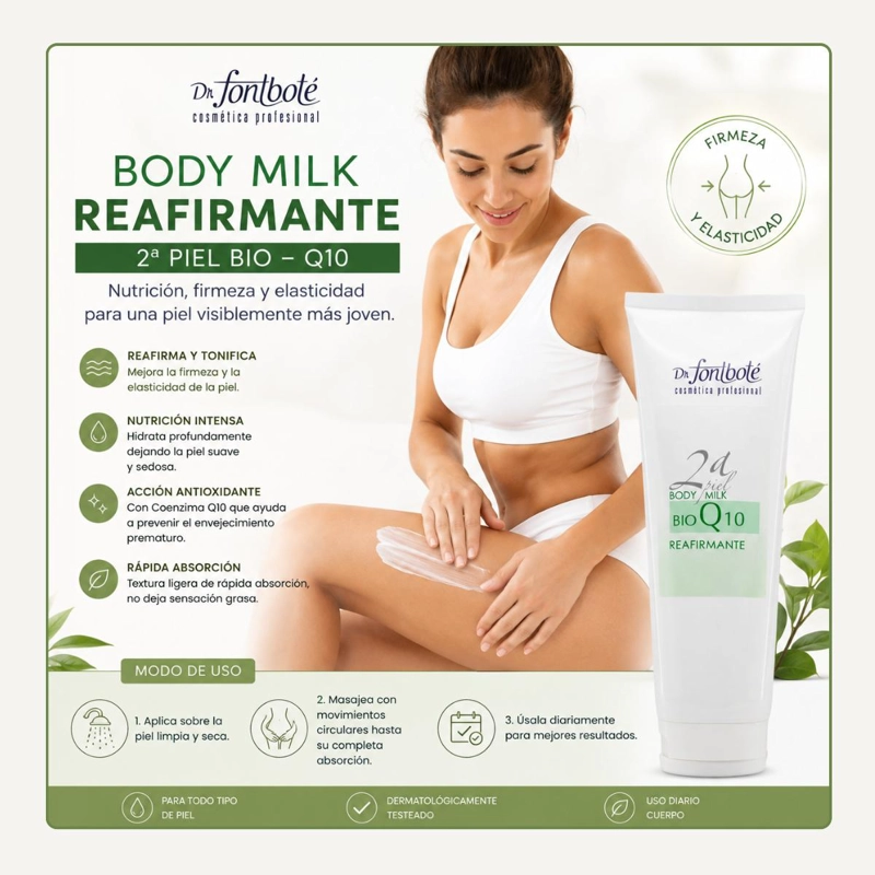 1468 BODY MILK REAFIRMANTE 2ª PIEL BIO - Q10 250 ML - 2