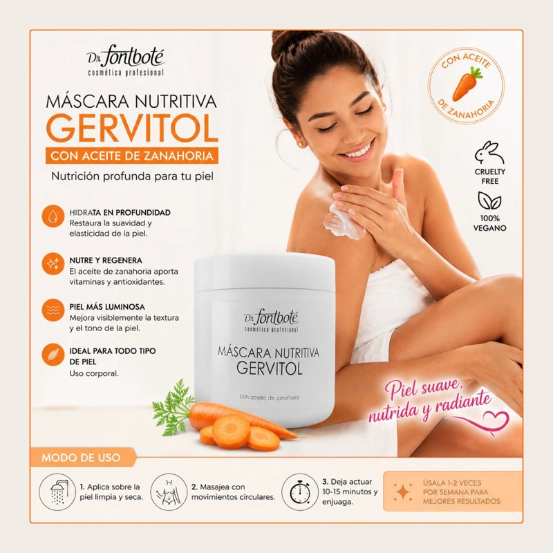 1434 MASCARA NUTRIT. GERVITOL C/ACEITE DE ZANAHORIA 500 G - 2