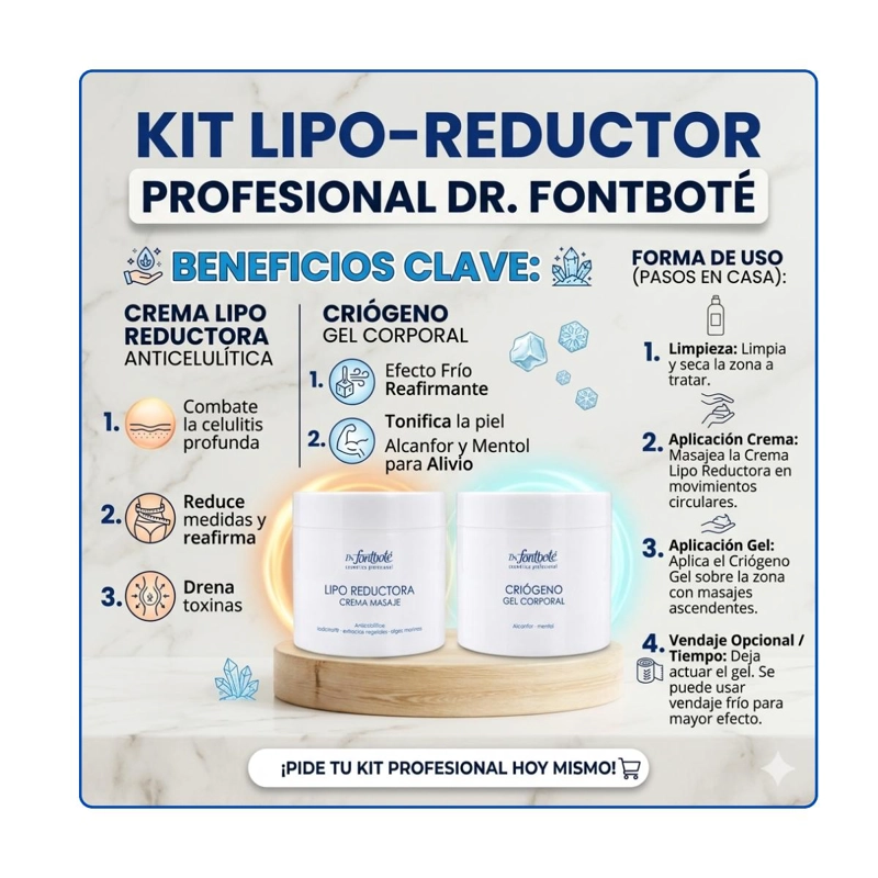 PACK LIPO REDUCT - CRIOGENO 500 ML DR. FONTBOTE ENVIO GRATIS - 3