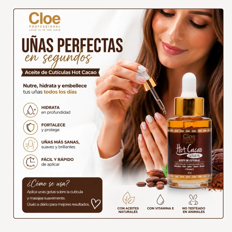 ACEITE DE CUTICULAS HOT CACAO  30 ML CLOE PROFESSIONAL - 2