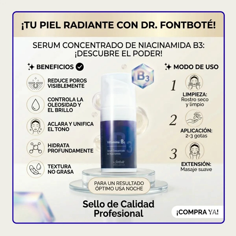 2094 - SERUM VITAMINA B3 - NIACINAMIDA 30 G DR FONTBOTE - 4