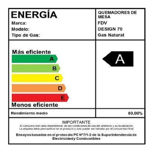 ENCIMERA GAS LICUADO FDV 5 PLATOS DESIGN 70 CM - 6