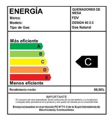 ENCIMERA GAS NATURAL FDV 4 PLATOS DESIGN 60 2.0 - 5
