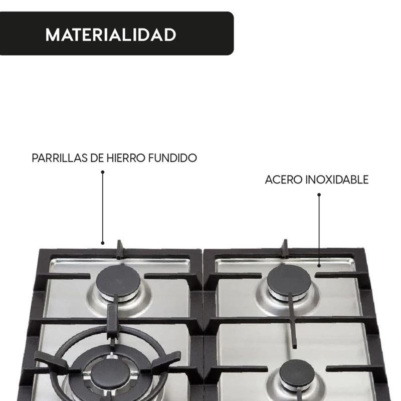 ENCIMERA GAS LICUADO FDV 4 PLATOS DESIGN 60 2.0 - 4