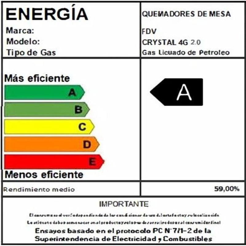 ENCIMERA GAS LICUADO FDV 4 PLATOS CRYSTAL 4G - 11