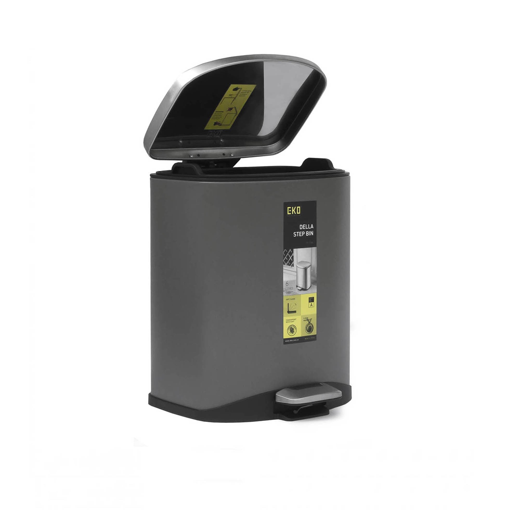 BASURERO EKO SOFT GREY 6LT - 2