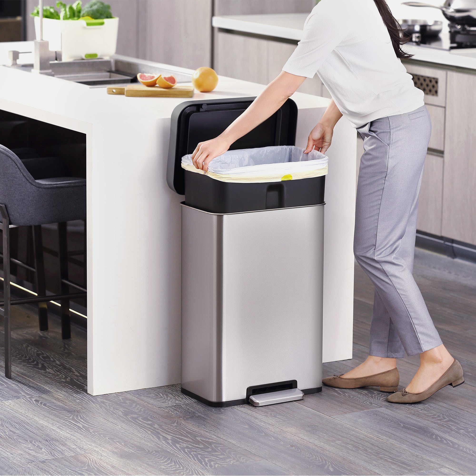 BASURERO EKO COZY INOX 45 LTS - 5