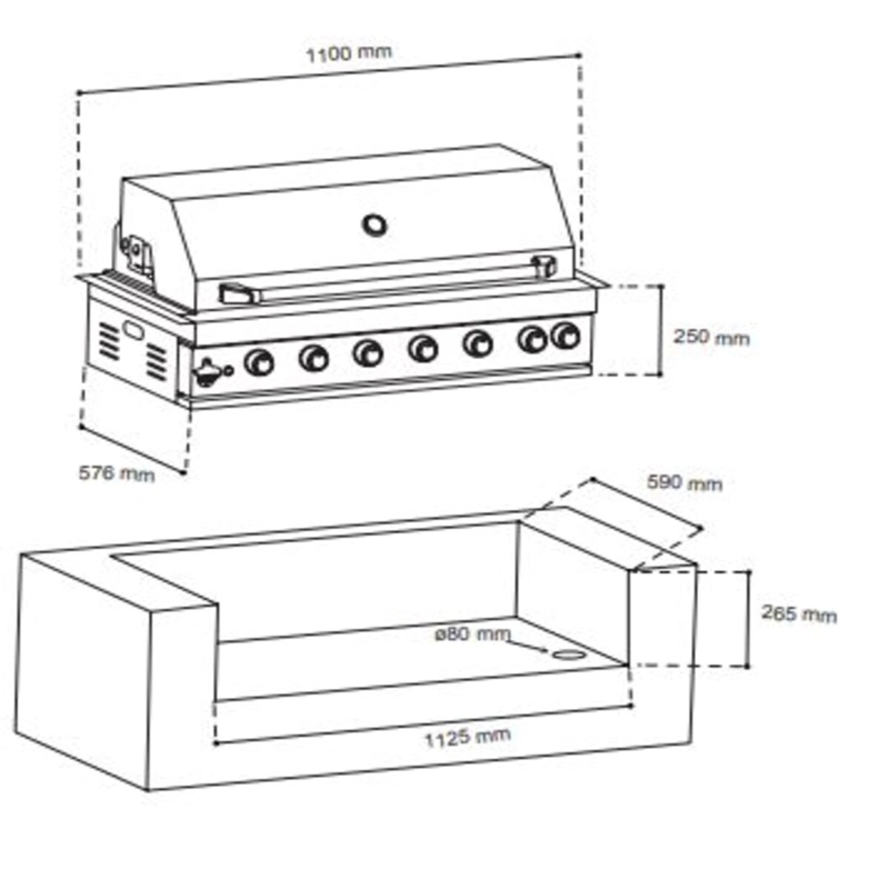PARRILLA A GAS FDV DELUXE EXPERT 7Q - 9