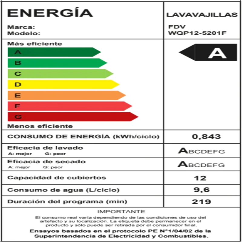 LAVAVAJILLAS FDV ACTIVE FS 12 CUBIERTOS COLOR SILVER - 11