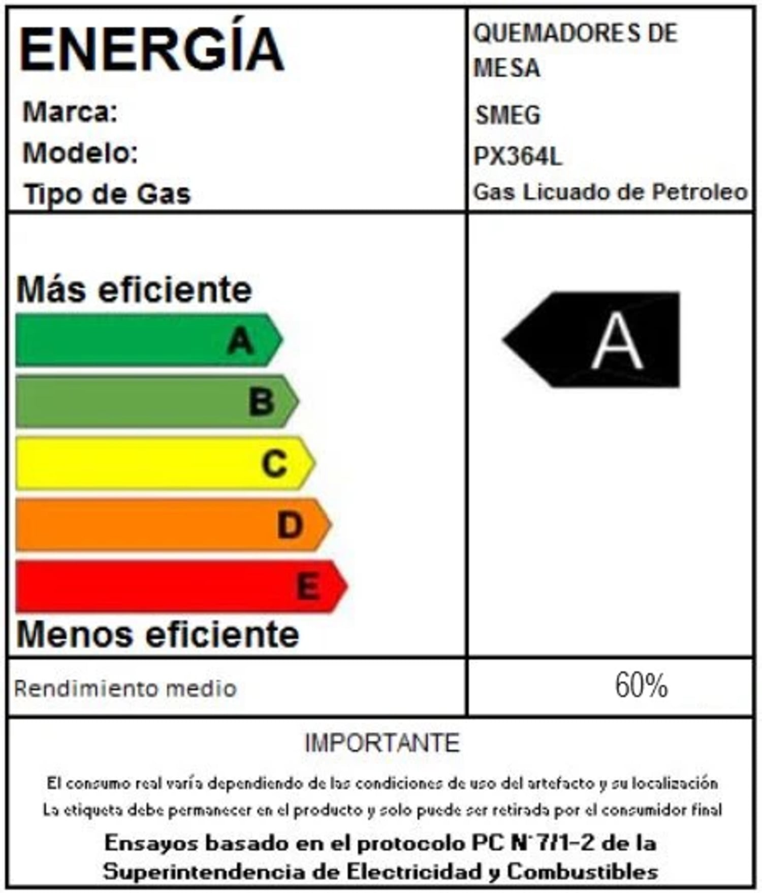 ENCIMERA SMEG GAS CLASICA 60 MODELO PX364L - 6