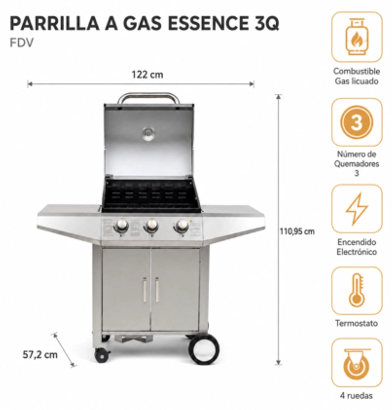 PARRILLA GAS FDV ESSENCE 3Q - 5