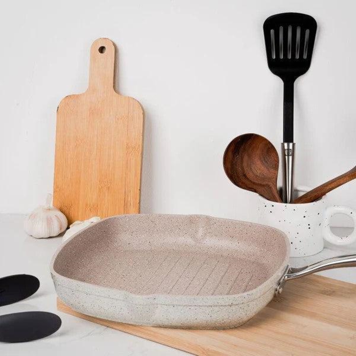 GRILL CUADRADO GRANITA 28 CMS KORKMAZ - 4
