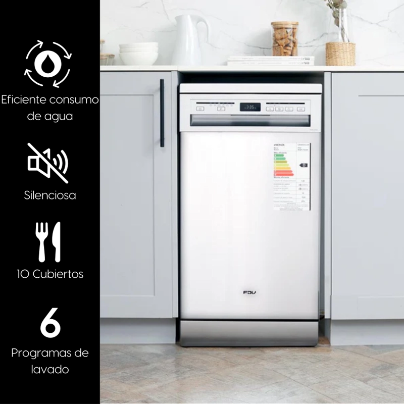 LAVAVAJILLAS FDV ACQUA 10 CUBIERTOS FREE STANDING - 1