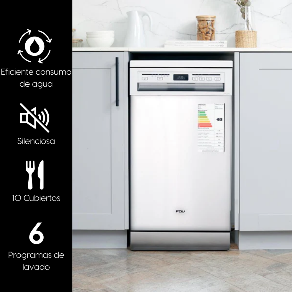 LAVAVAJILLAS FDV ACQUA 10 CUBIERTOS FREE STANDING
