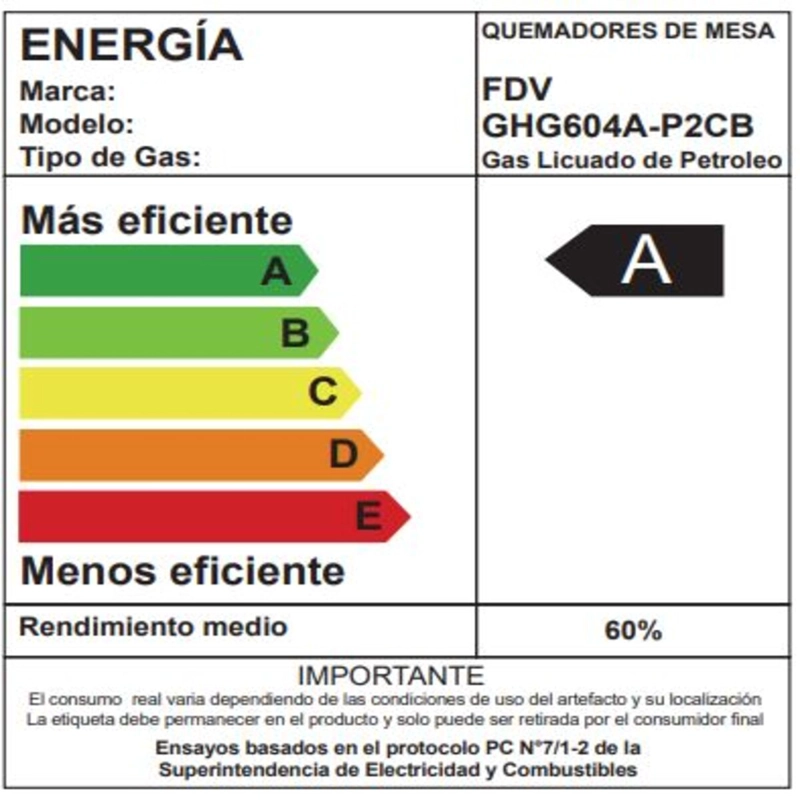 ENCIMERA A GAS FDV SIGNATURE 60 4Q GLP - 6