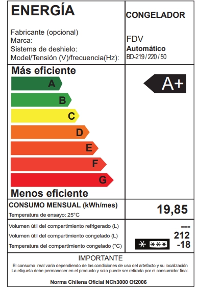 Freezer Integrado Artic 212 Lts FDV - 3