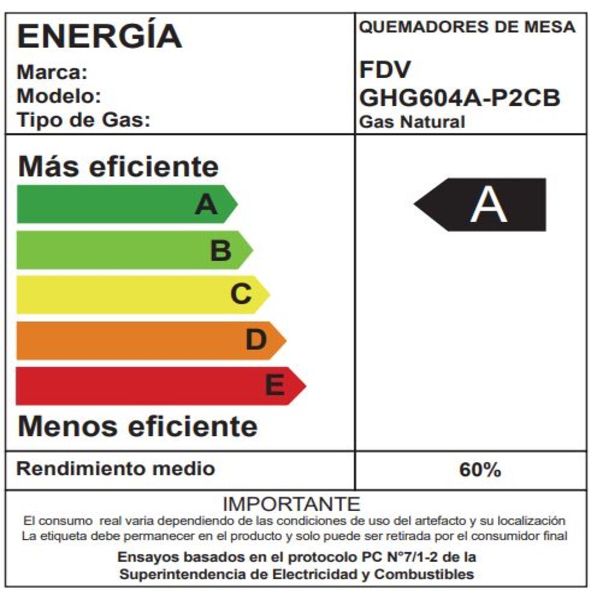 ENCIMERA A GAS FDV SIGNATURE 60 4Q GN - 7