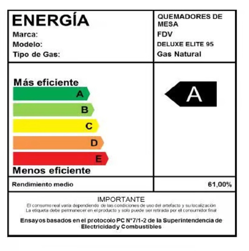 ENCIMERA GAS LICUADO DELUXE ELITE 5 QUEMADORES 90 CM FDV - 2