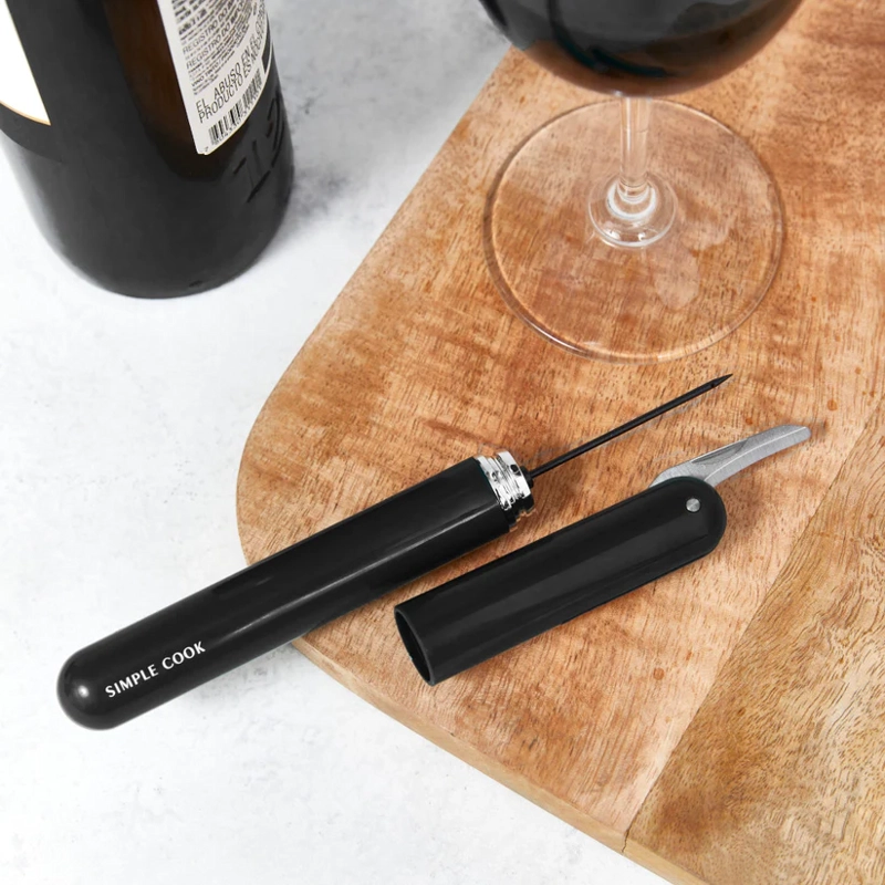 DESCORCHADOR DE VINOS A PRESION SIMPLE COOK DOMINUS NEGRO - 2