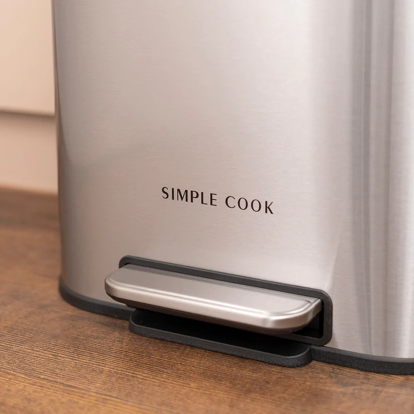 BASURERO 30L CON PEDAL MATE Y ANTI HUELLAS SIMPLE COOK - 2