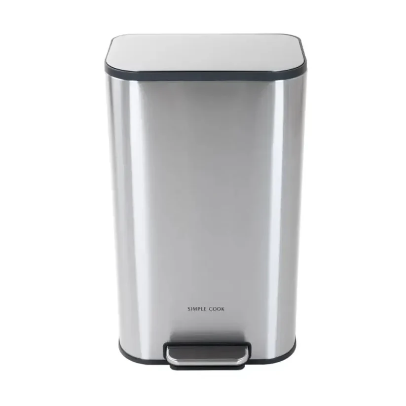 BASURERO 30L CON PEDAL MATE Y ANTI HUELLAS SIMPLE COOK - 5