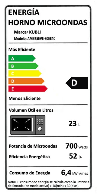 MICROONDAS EMPOTRADO NEU INOX 23 LTS KUBLI - 3