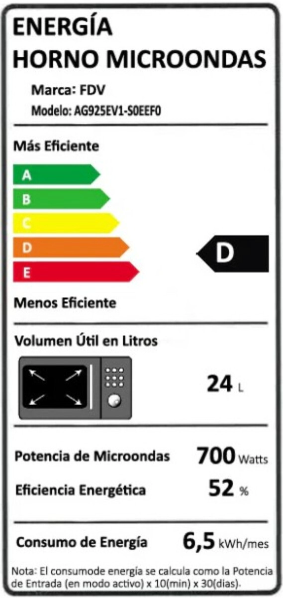 MICROONDAS 24 LTS WHITE FDV - 6