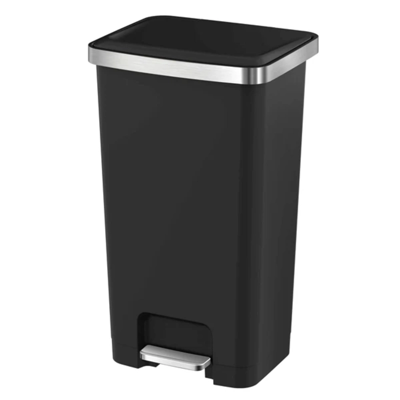 BASURERO PLASTICO EKO NEGRO CON PEDAL 45L - 2