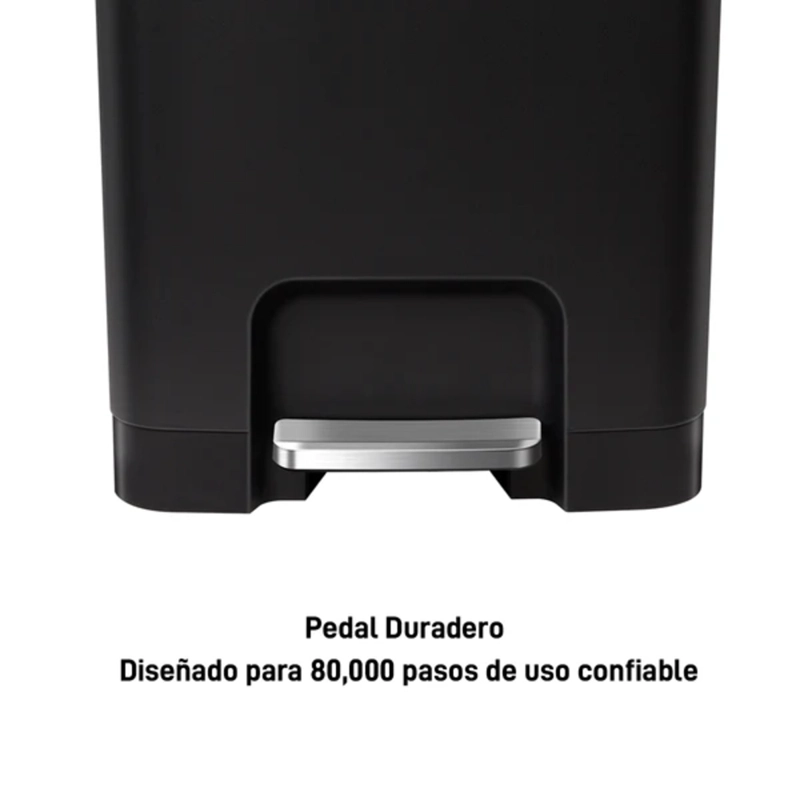 BASURERO PLASTICO EKO NEGRO CON PEDAL 45L - 7