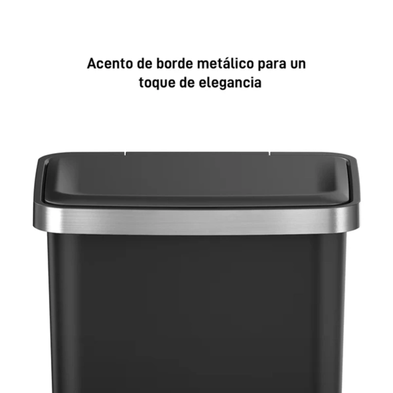 BASURERO PLASTICO EKO NEGRO CON PEDAL 45L - 9