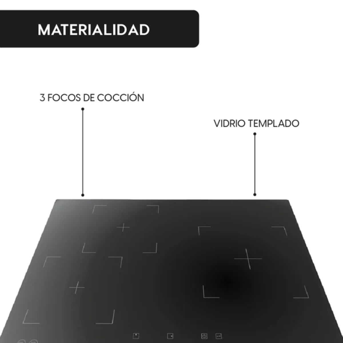 Encimera Vitrocerámica 3 Plus 3 Quemadores 60 cm Kubli - 5