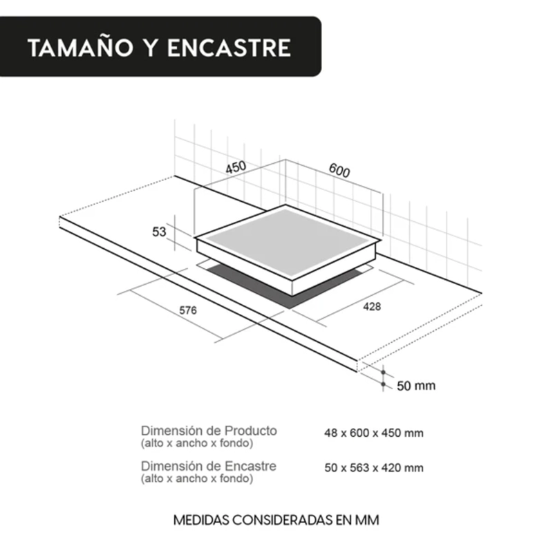 Encimera Vitrocerámica 3 Plus 3 Quemadores 60 cm Kubli - 6