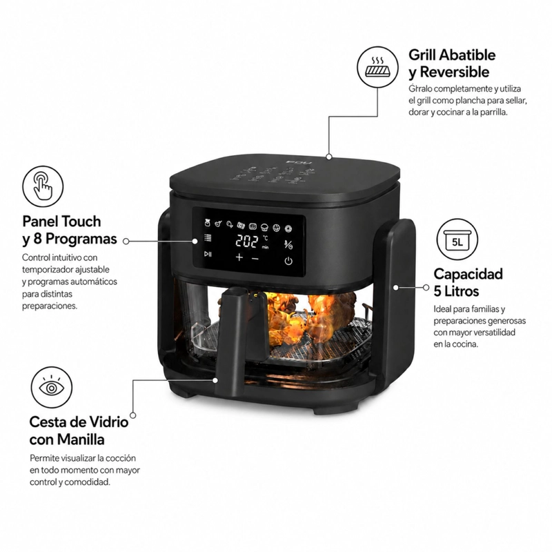 FREIDORA DE AIRE Y GRILL ABATIBLE AIRCHEF - 4