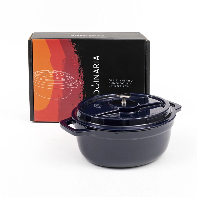 OLLA DE HIERRO FUNDIDO AZUL 4,1 LTS COQUINARIA - 7