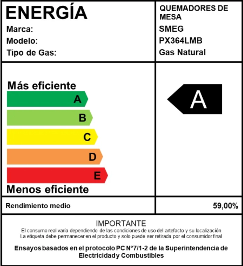 ENCIMERA GAS  4 QUEMADORES 60CM SMEG - 3