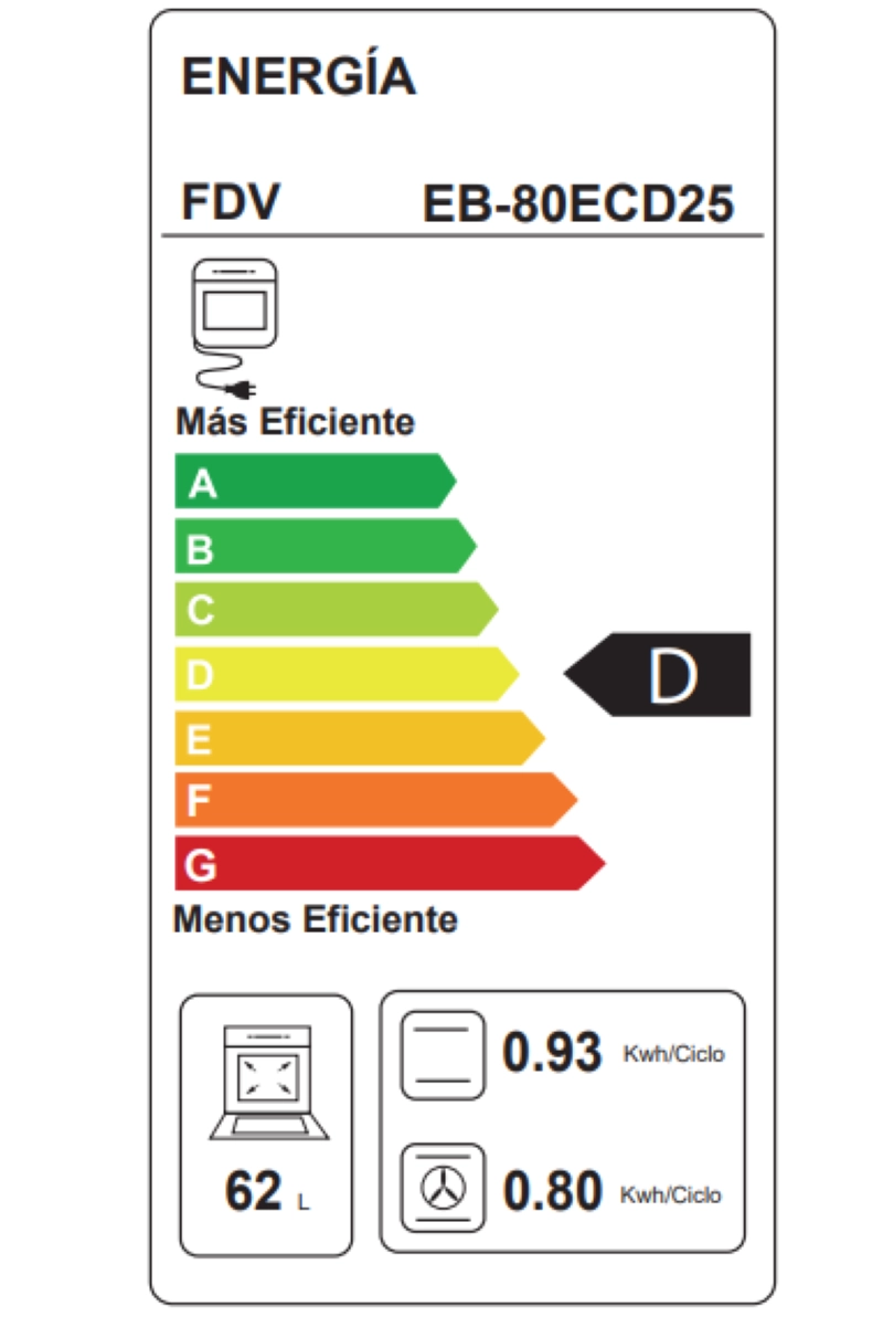 HORNO EMPOTRADO SIGNATURE 80 LTS CON CONVECTOR FDV - 4