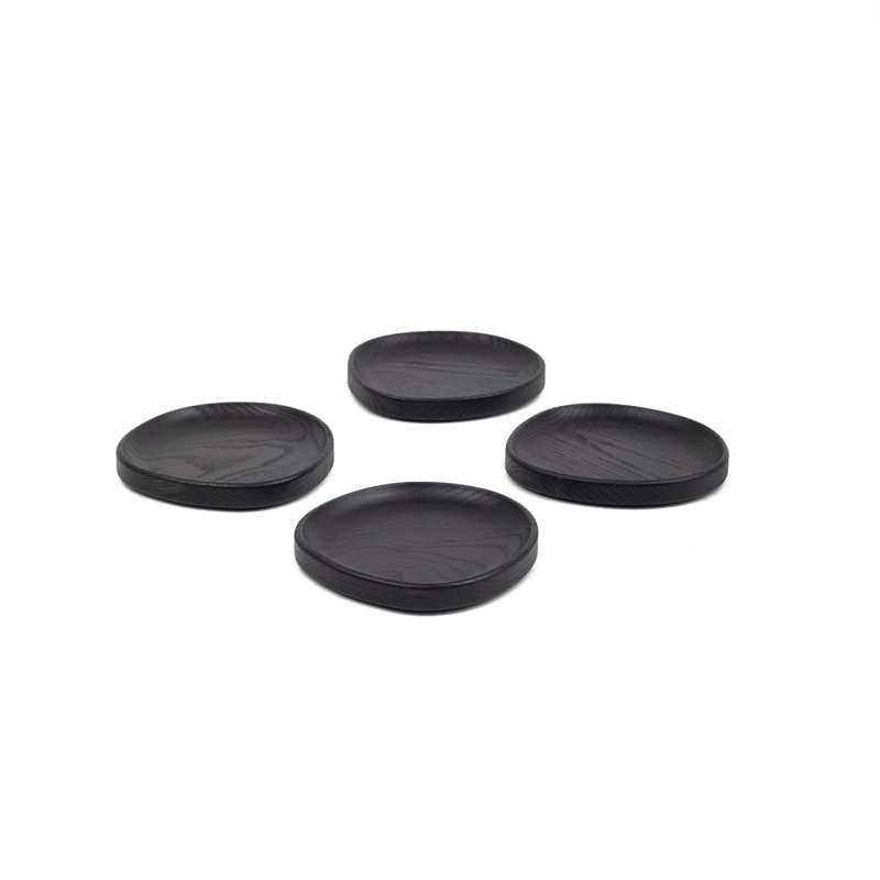 SET 4 PLATOS MADERA NEGRA COQUINARIA - 5
