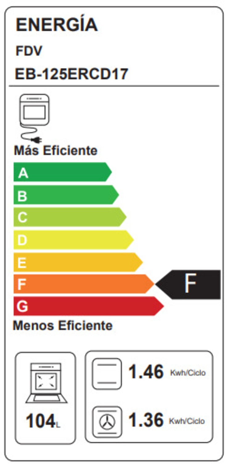 HORNO EMPOTRADO DELUXE PRESTIGE CHEF 2.0 125 LTS FDV - 7