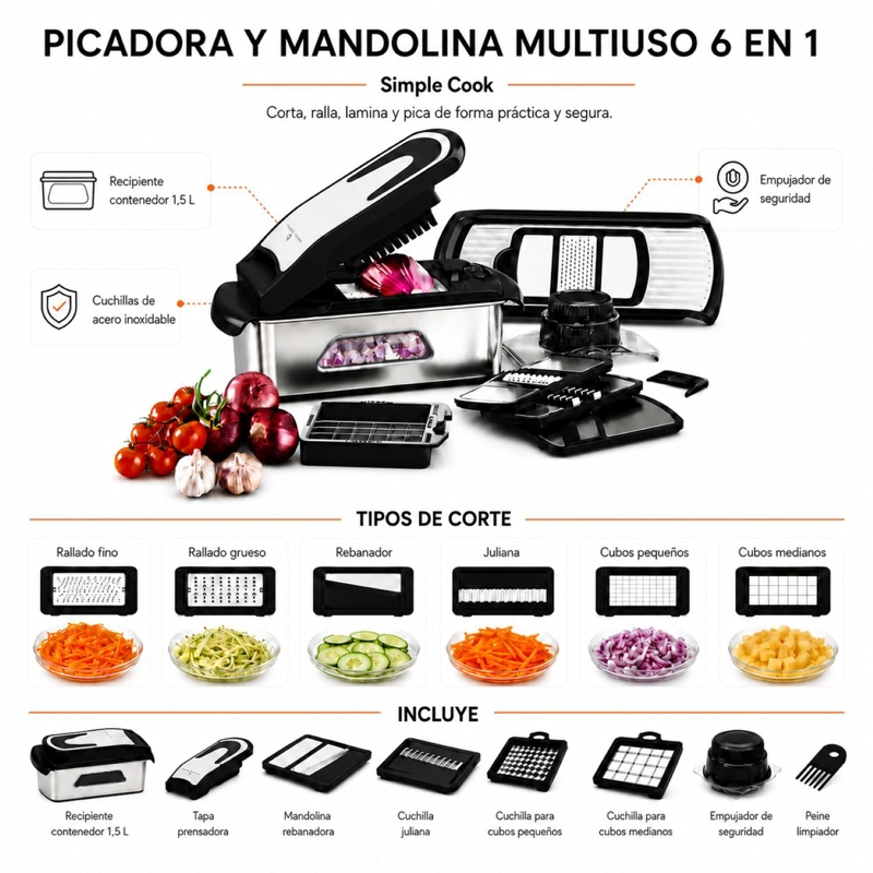 PICADORA MULTIUSO 6 EN 1 SIMPLE COOK - 3