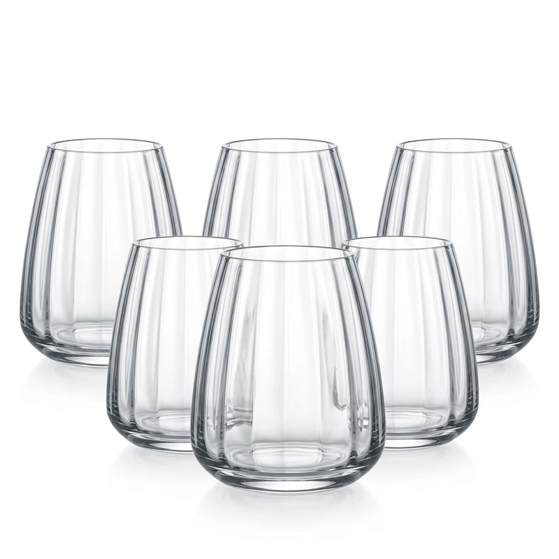 SET X6 VASOS DE VIDRIO PRISMA COQUINARIA 390ML - 1