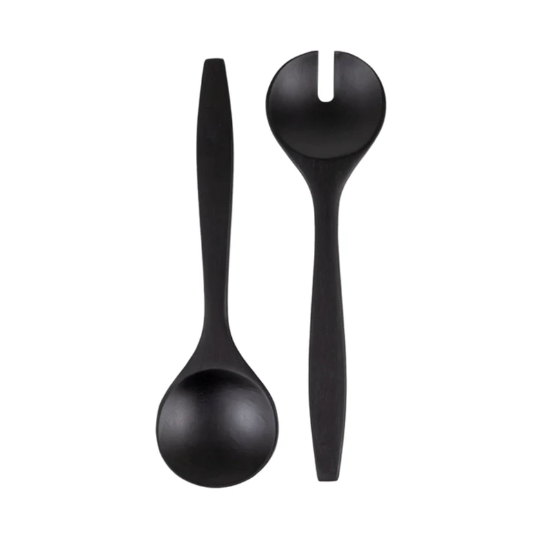 SET PARA SERVIR 2 PCS MADERA NEGRA COQUINARIA - 1