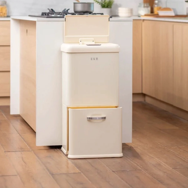 BASURERO VINTAGE 2 RECIPIENTES 32L +18L SENSOR BIN EKO - 4