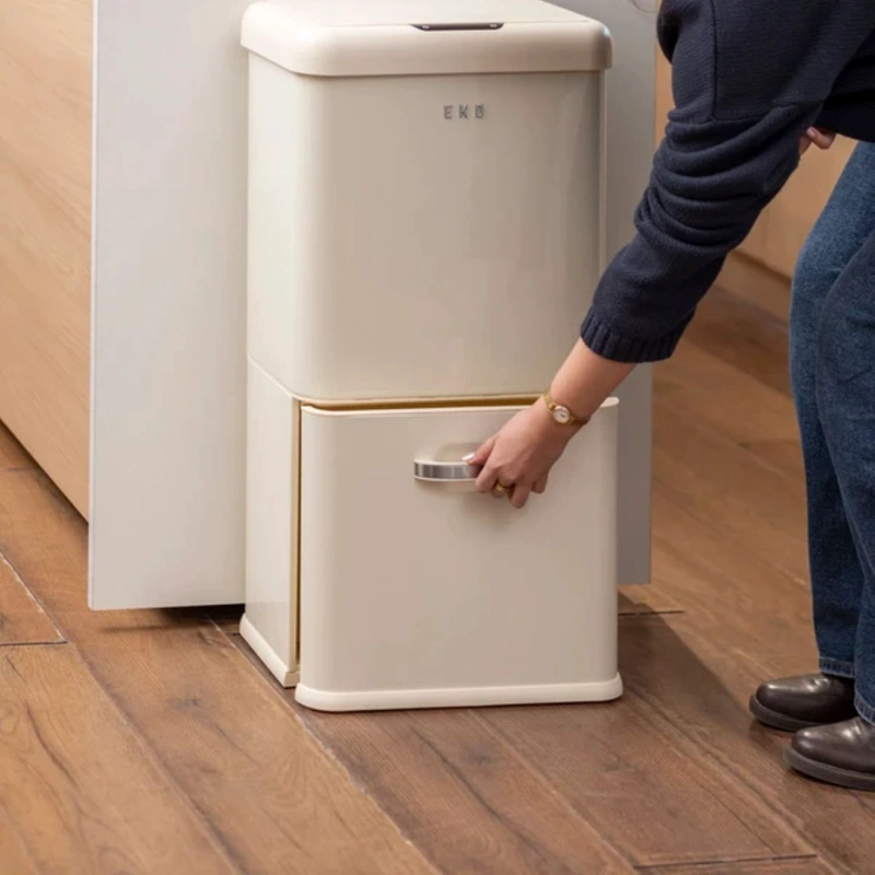 BASURERO VINTAGE 2 RECIPIENTES 32L +18L SENSOR BIN EKO - 6
