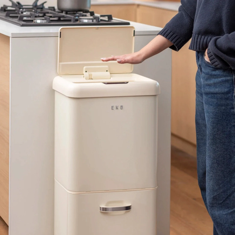 BASURERO VINTAGE 2 RECIPIENTES 32L +18L SENSOR BIN EKO - 8