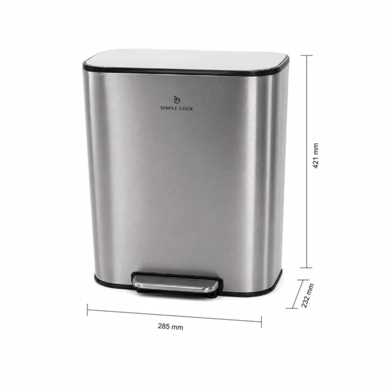 BASURERO MATE CON PEDAL 12 LTS SIMPLE COOK - 4