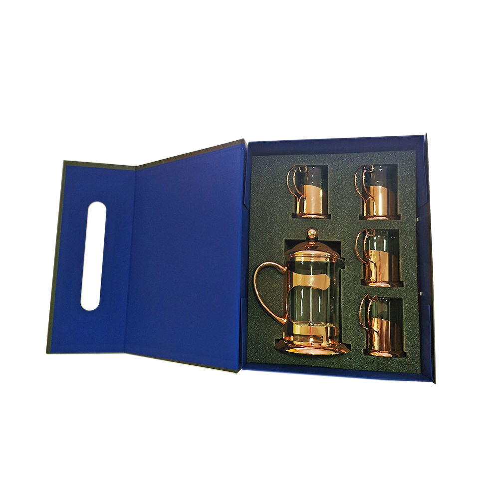 SET CAFETERA Y 4 TAZAS DE CAFÉ COBRIZADOS PERFECT CLASS - 1