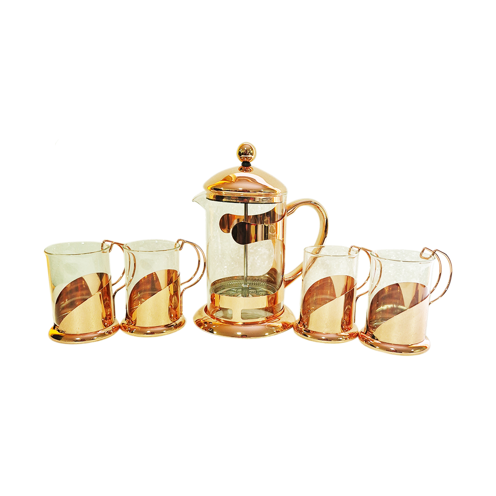 SET CAFETERA Y 4 TAZAS DE CAFÉ COBRIZADOS PERFECT CLASS - 3