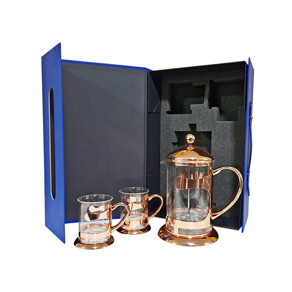 SET CAFETERA Y 2 TAZAS DE CAFÉ COBRIZADOS PERFECT CLASS - 3
