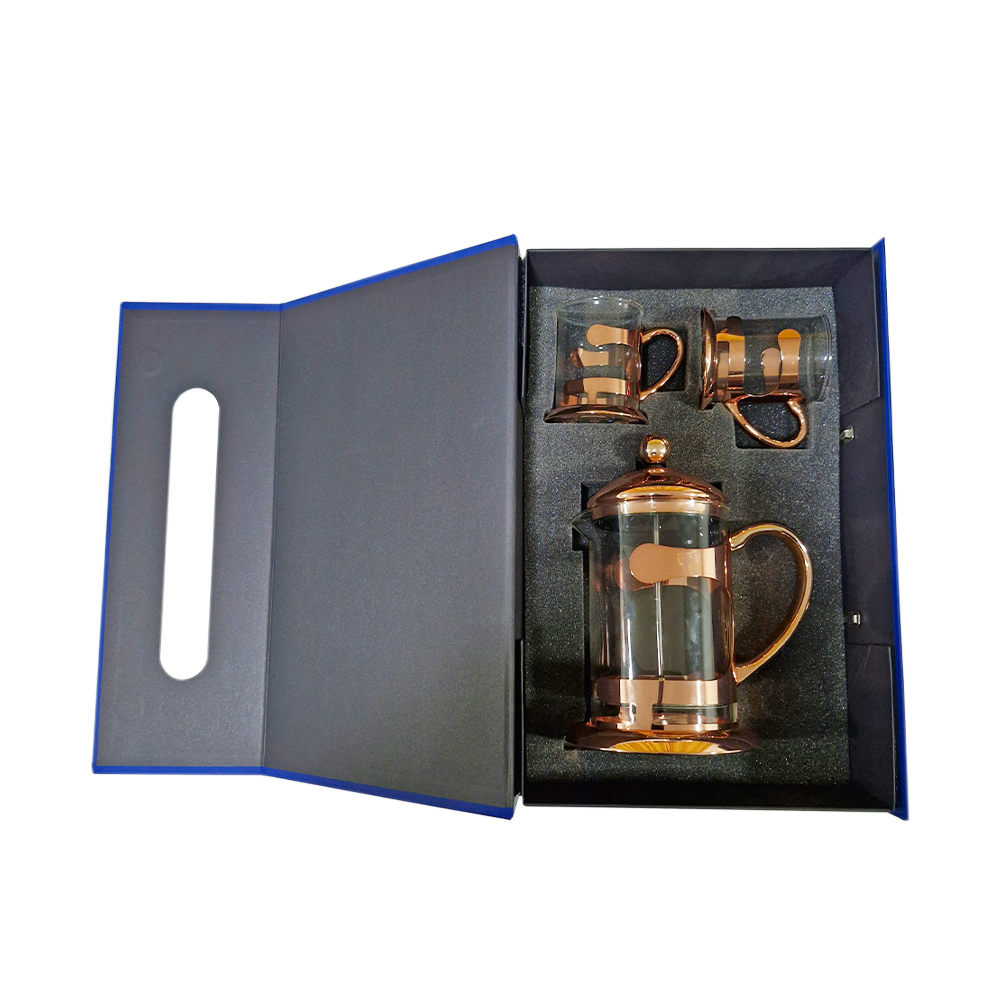 SET CAFETERA Y 2 TAZAS DE CAFÉ COBRIZADOS PERFECT CLASS - 4