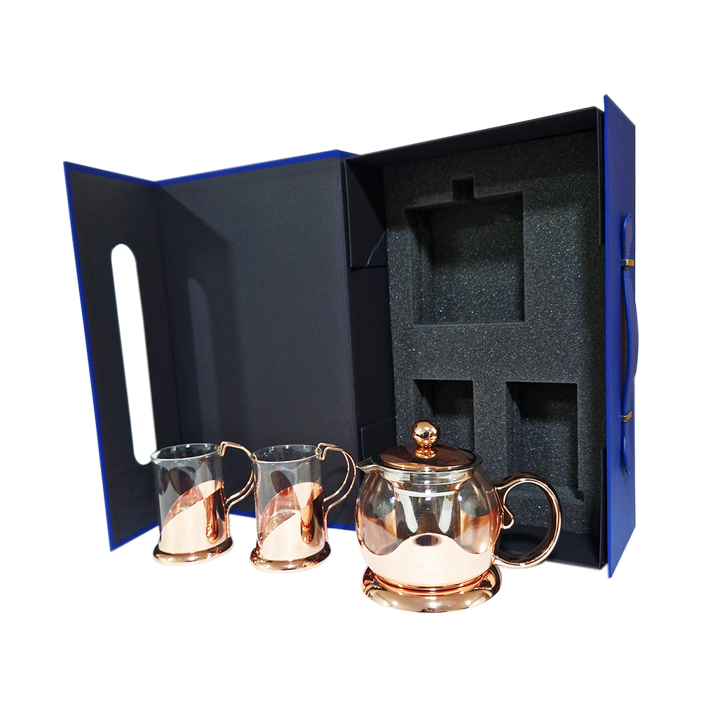 SET TETERA Y 2 TAZAS DE TÉ COBRIZADAS PERFECT CLASS - 4